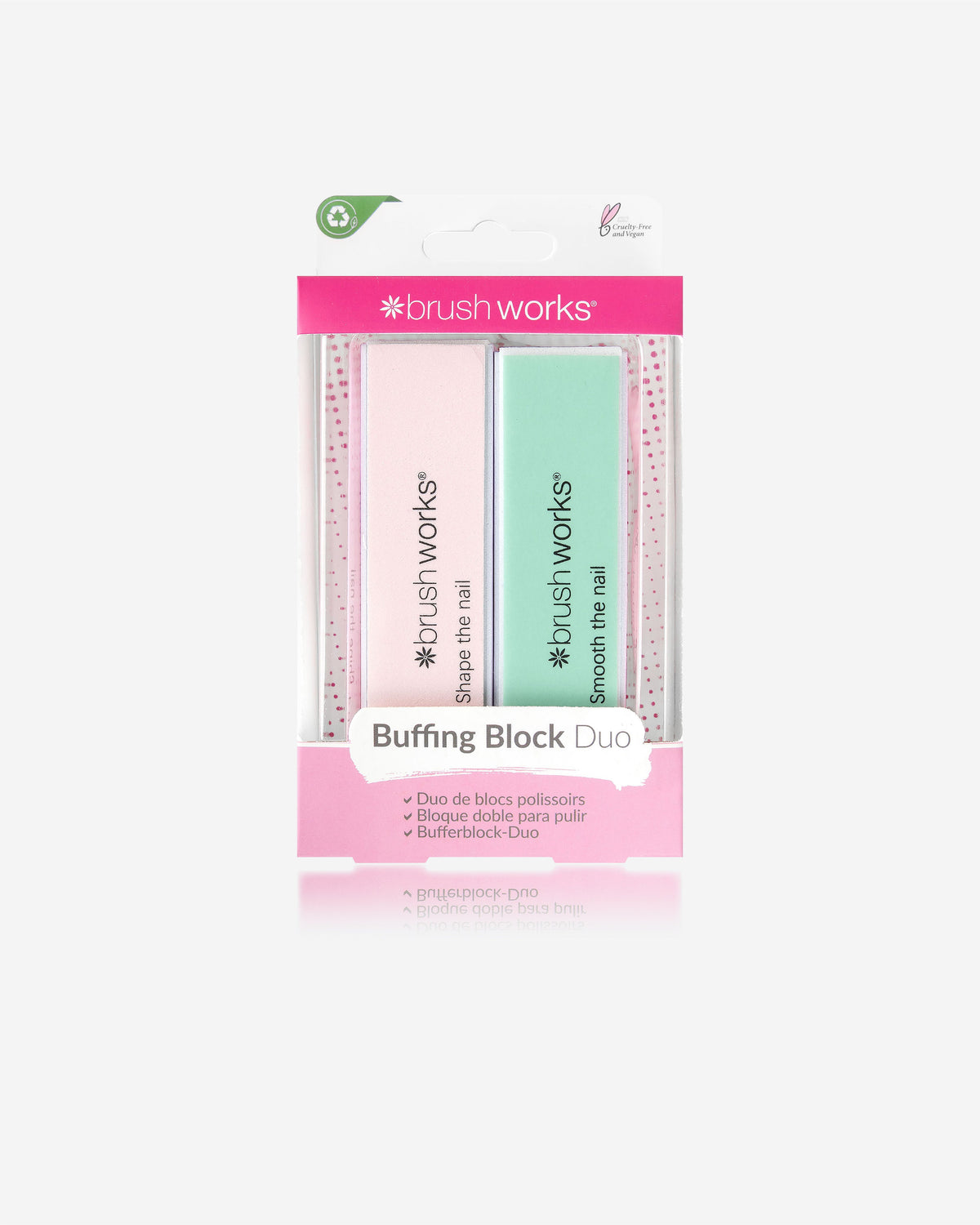 Brushworks Pastel Nail Buffing Blocks - 2 Pack